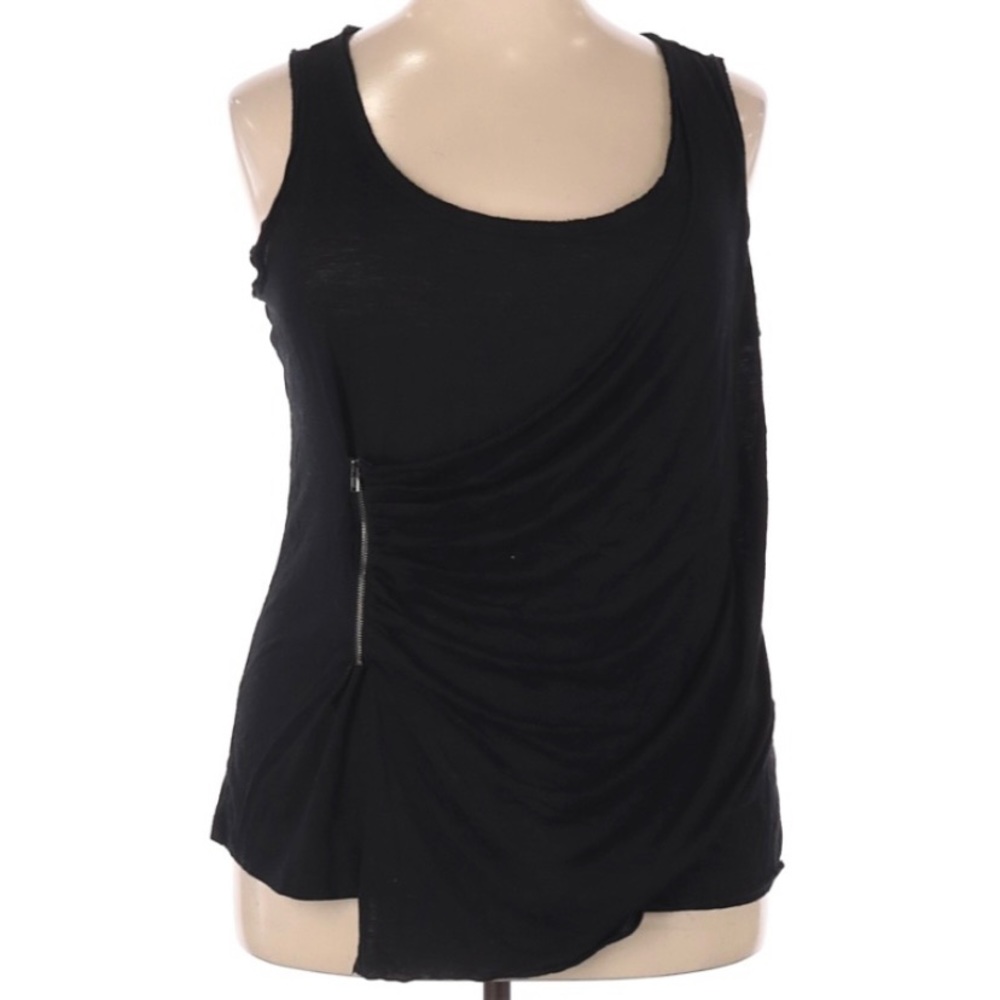 🆕 Lane Bryant black surplice burnout asymmetrical top size 14/16 with side zip